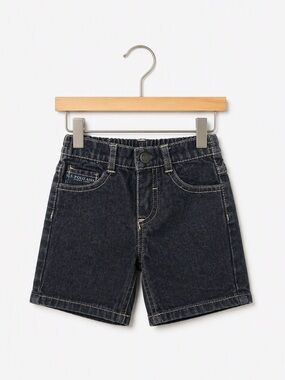 U.S. Polo Assn. Dark Wash Contrast Stitch Denim Shorts 12M Summer Preppy